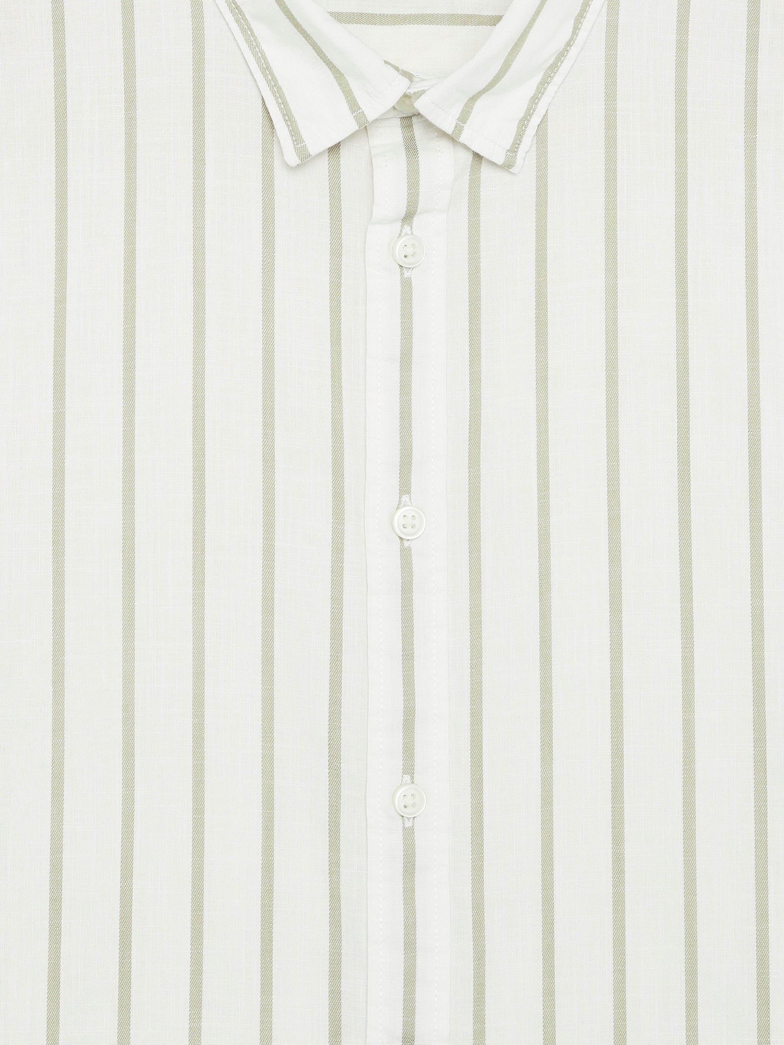 Celio Stripes Regular Fit Cotton Beige Shirts