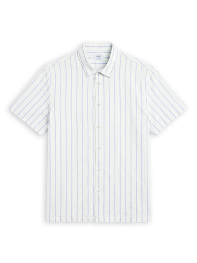 Celio Stripes Regular Fit Cotton Green Shirts