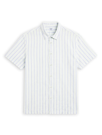 Celio Stripes Regular Fit Cotton Green Shirts
