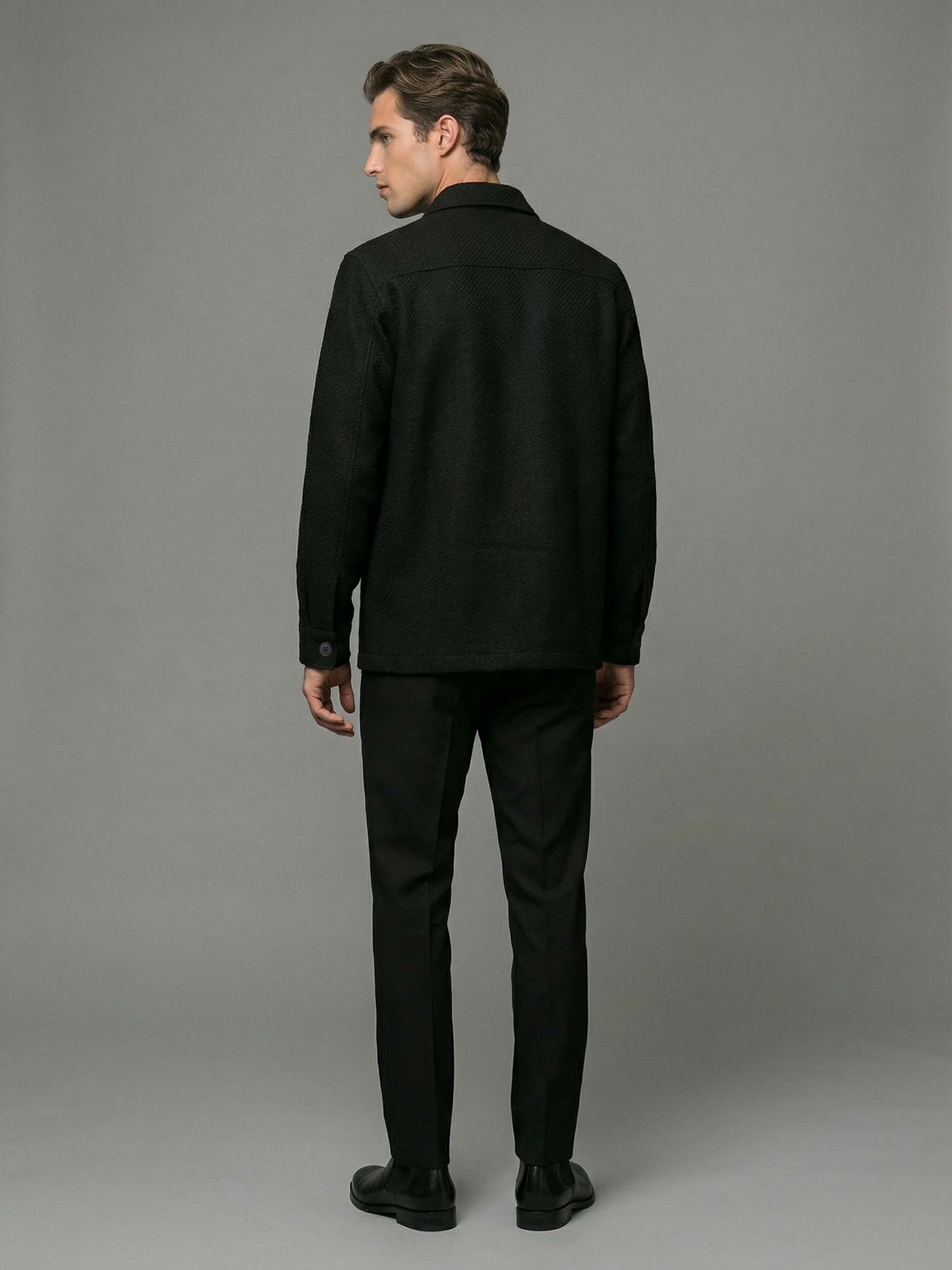 Celio* Men Black Solid Oversized Polyester Shirts