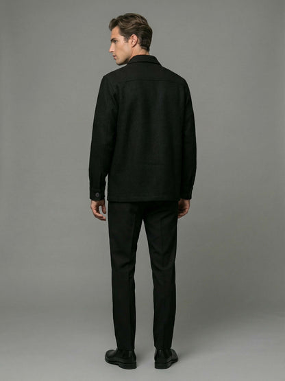 Celio* Men Black Solid Oversized Polyester Shirts