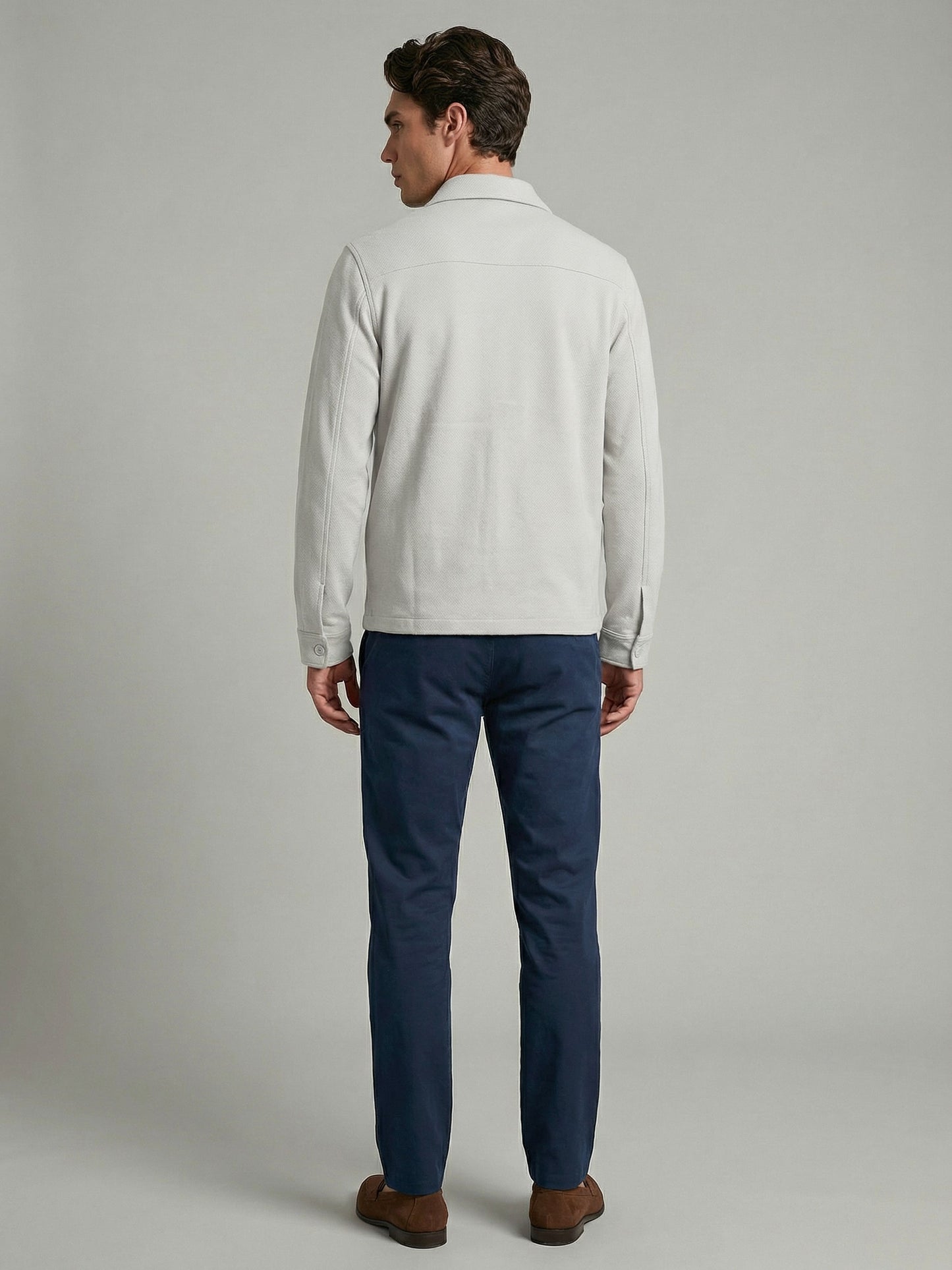 Celio* Men Grey Solid Oversized Cotton Shirts