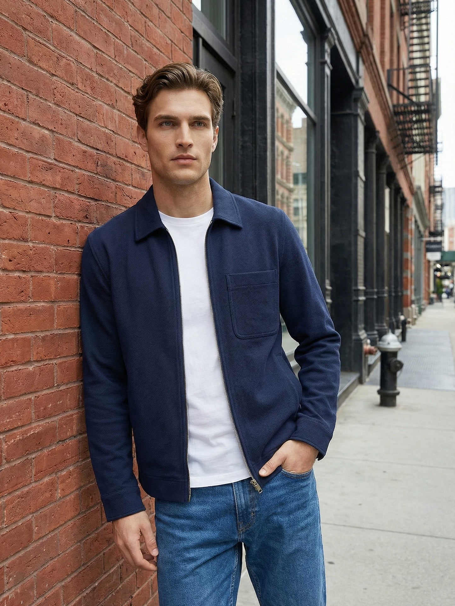 Celio* Men Blue Solid Oversized Cotton Shirts