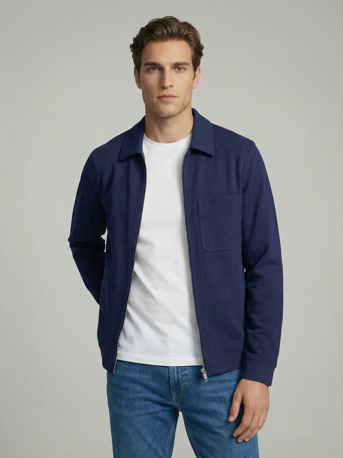 Celio* Men Blue Solid Oversized Cotton Shirts