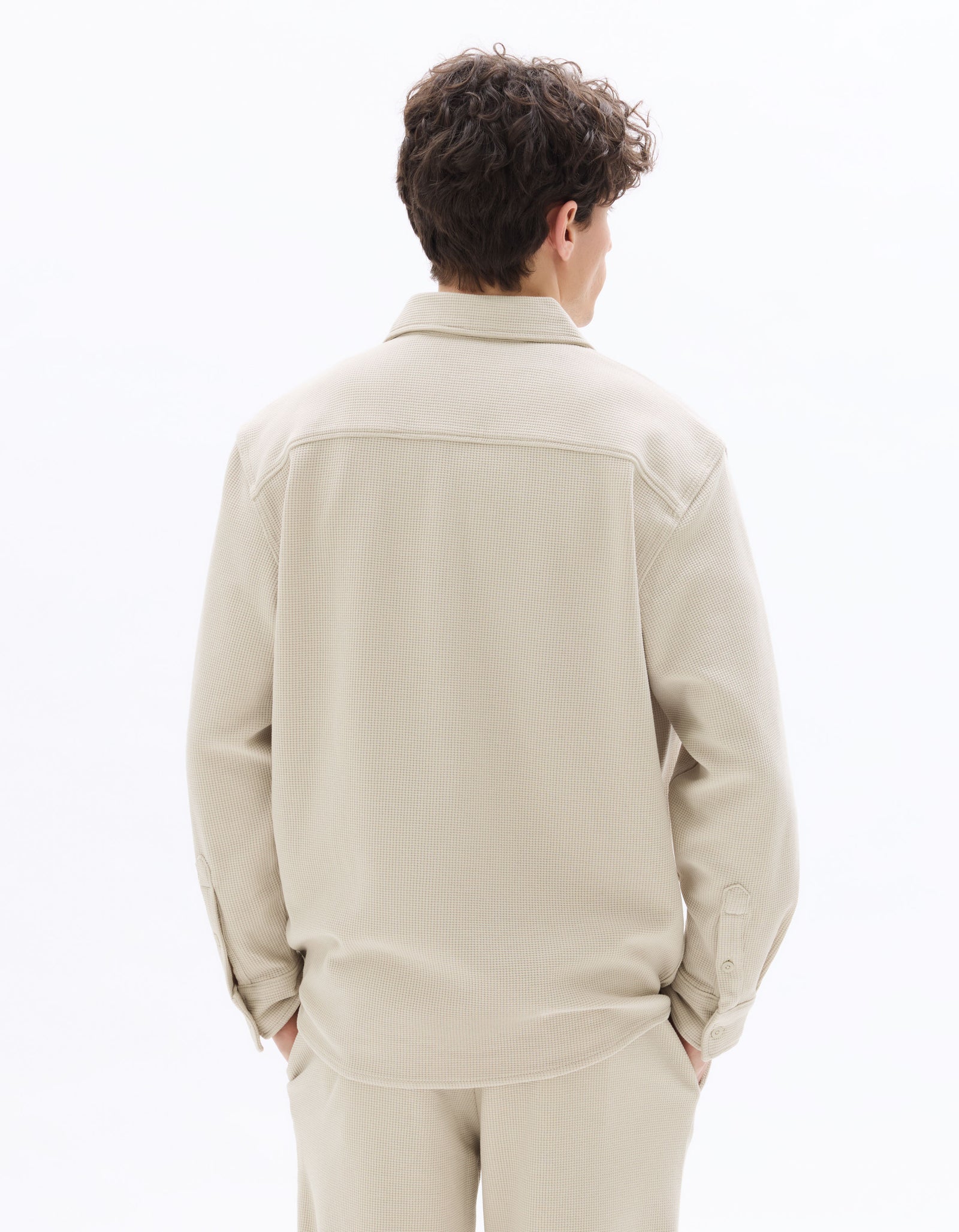 Celio Men Beige Solid Oversized Cotton Shirts