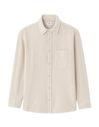 Celio Men Beige Solid Oversized Cotton Shirts