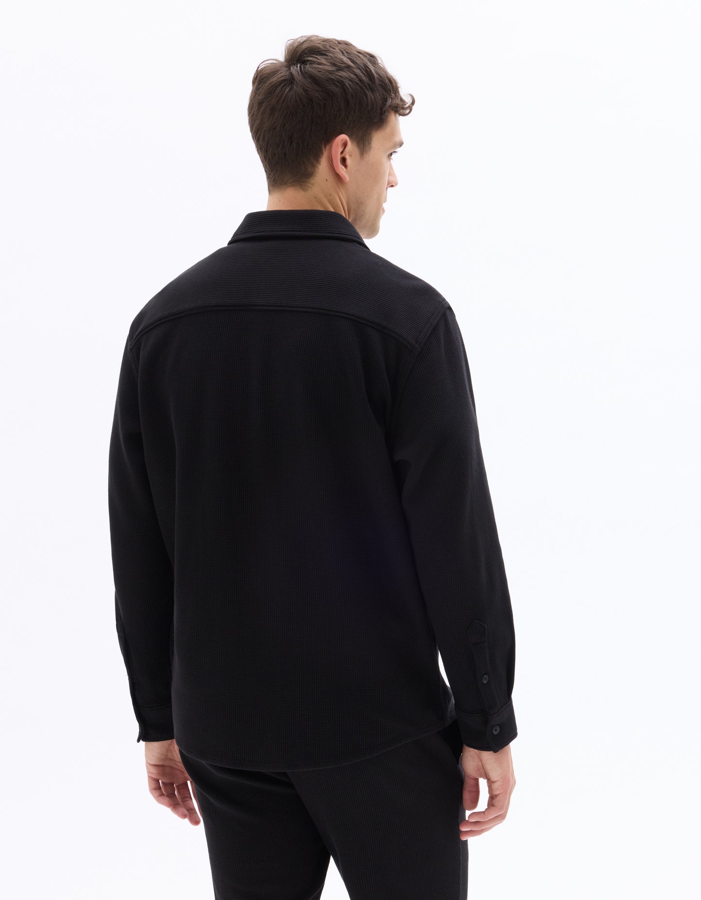 Celio Men Black Solid Oversized Cotton Shirts
