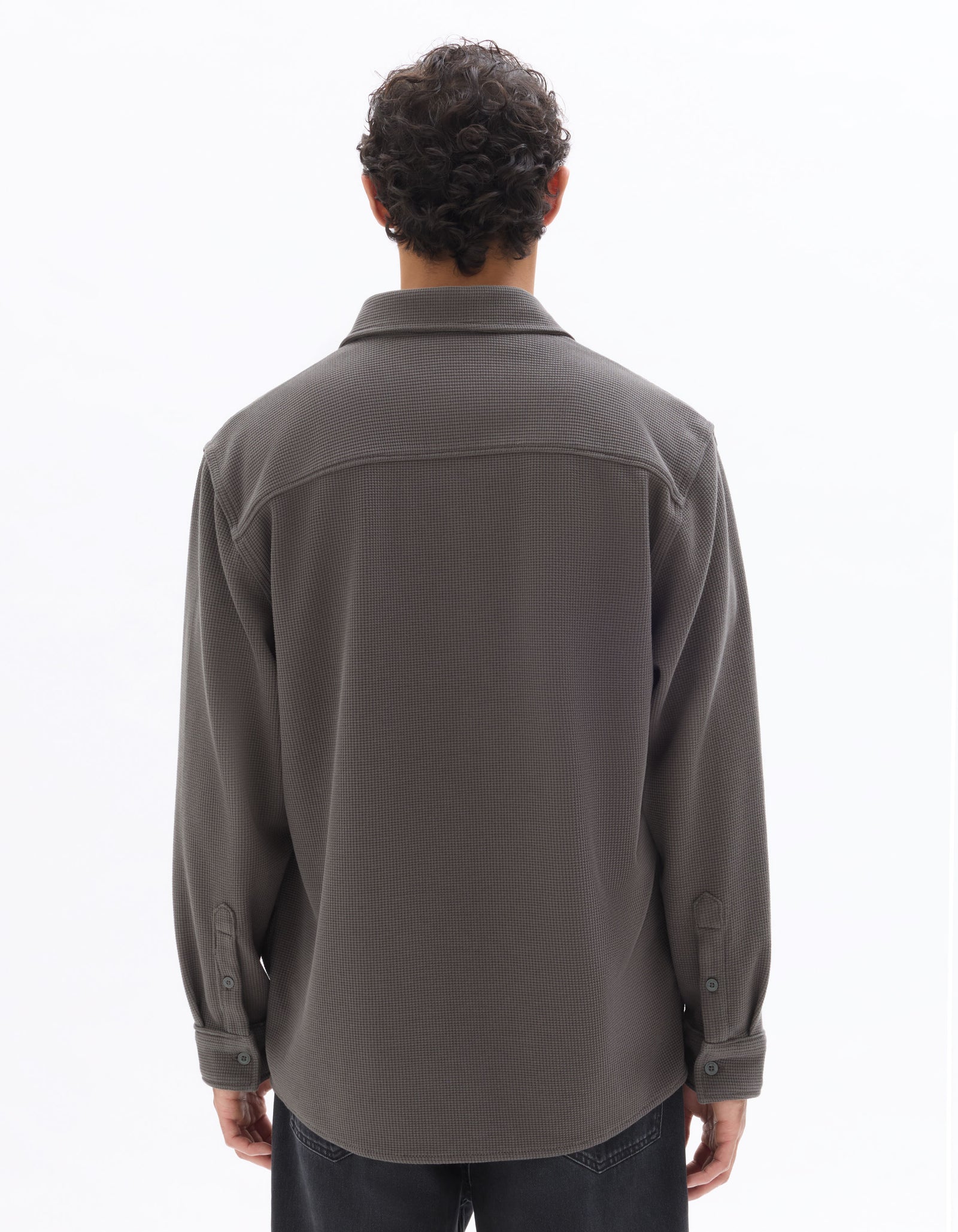 Celio Men Grey Solid Oversized Cotton Shirts
