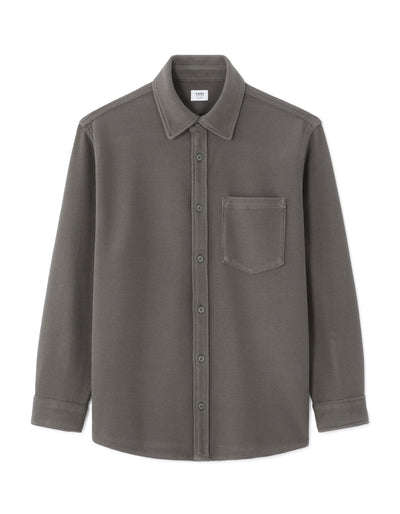 Celio Men Grey Solid Oversized Cotton Shirts