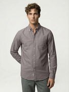 Celio* Grey Regular Fit Solid Cotton Men Shirts