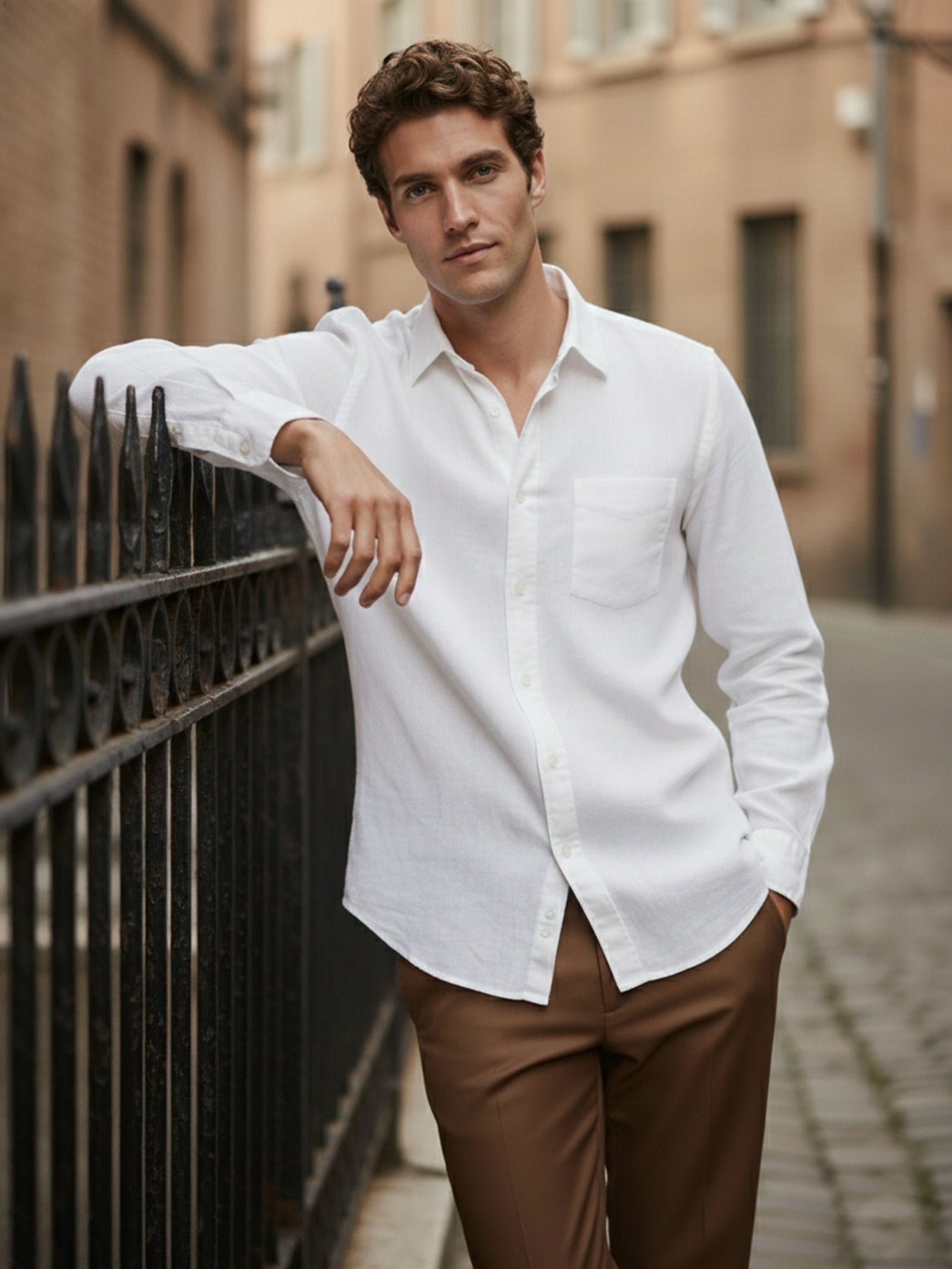 Celio* Solid Regular Fit Cotton  Men White Shirts