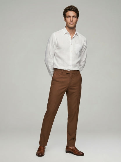 Celio* Men White Solid Regular Fit Cotton Shirts