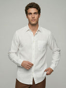 Celio* Solid Regular Fit Cotton  Men White Shirts