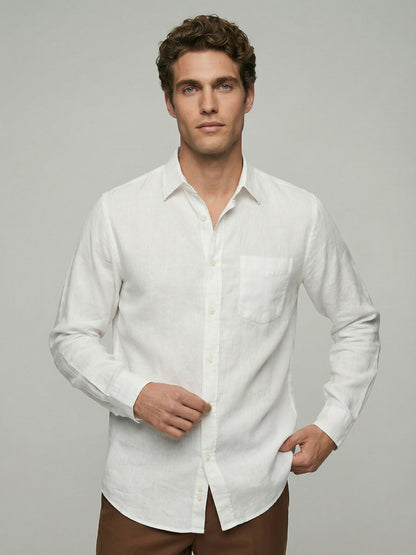 Celio* Men White Solid Regular Fit Cotton Shirts