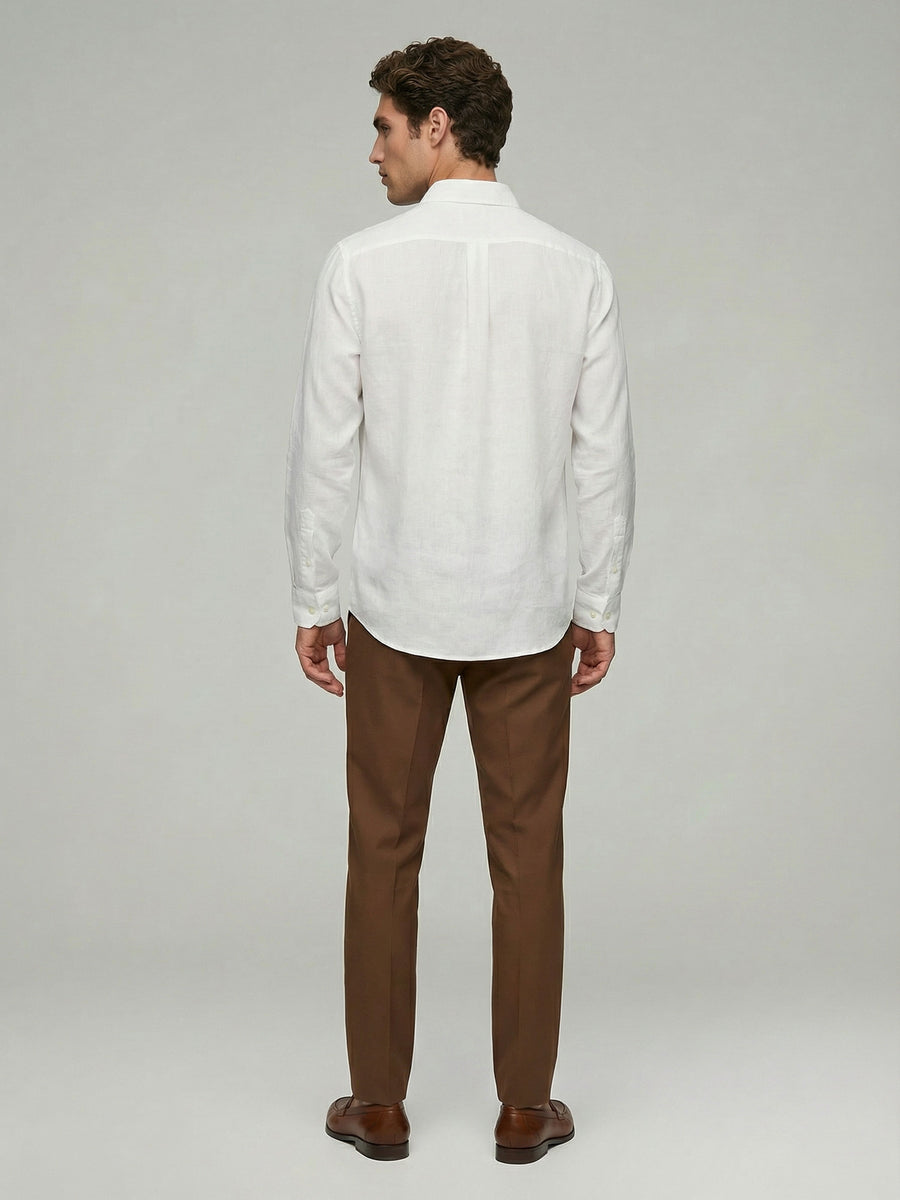 Celio* Solid Regular Fit Cotton  Men White Shirts
