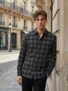Celio* Men Black Checked Regular Fit Polyester Shirts