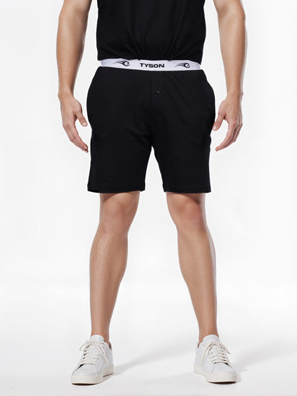 Celio* Men Black Solid Regular Fit Cotton Tyson Shorts