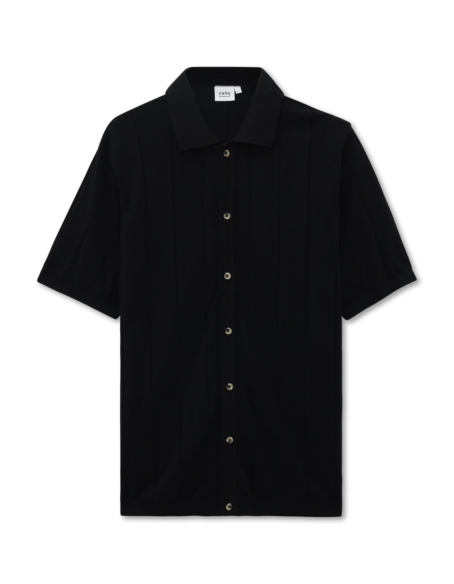 Celio Mens Black Solid Regular Fit Cotton T-Shirts