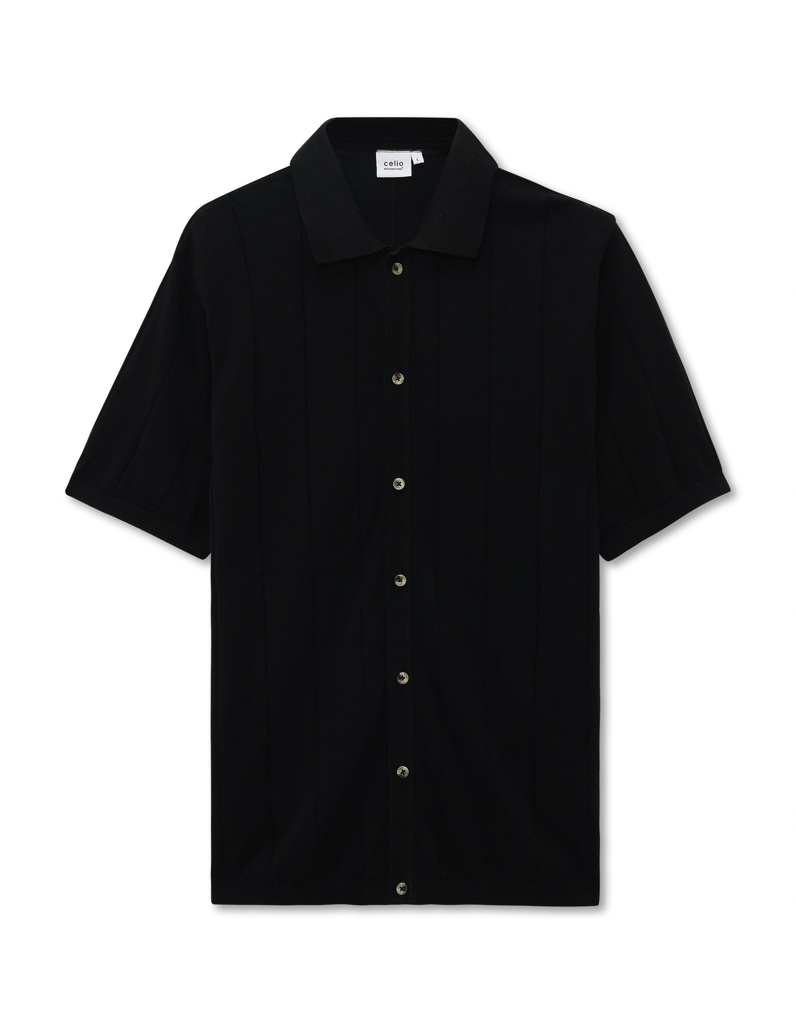 Celio Mens Black Solid Regular Fit Cotton T-Shirts