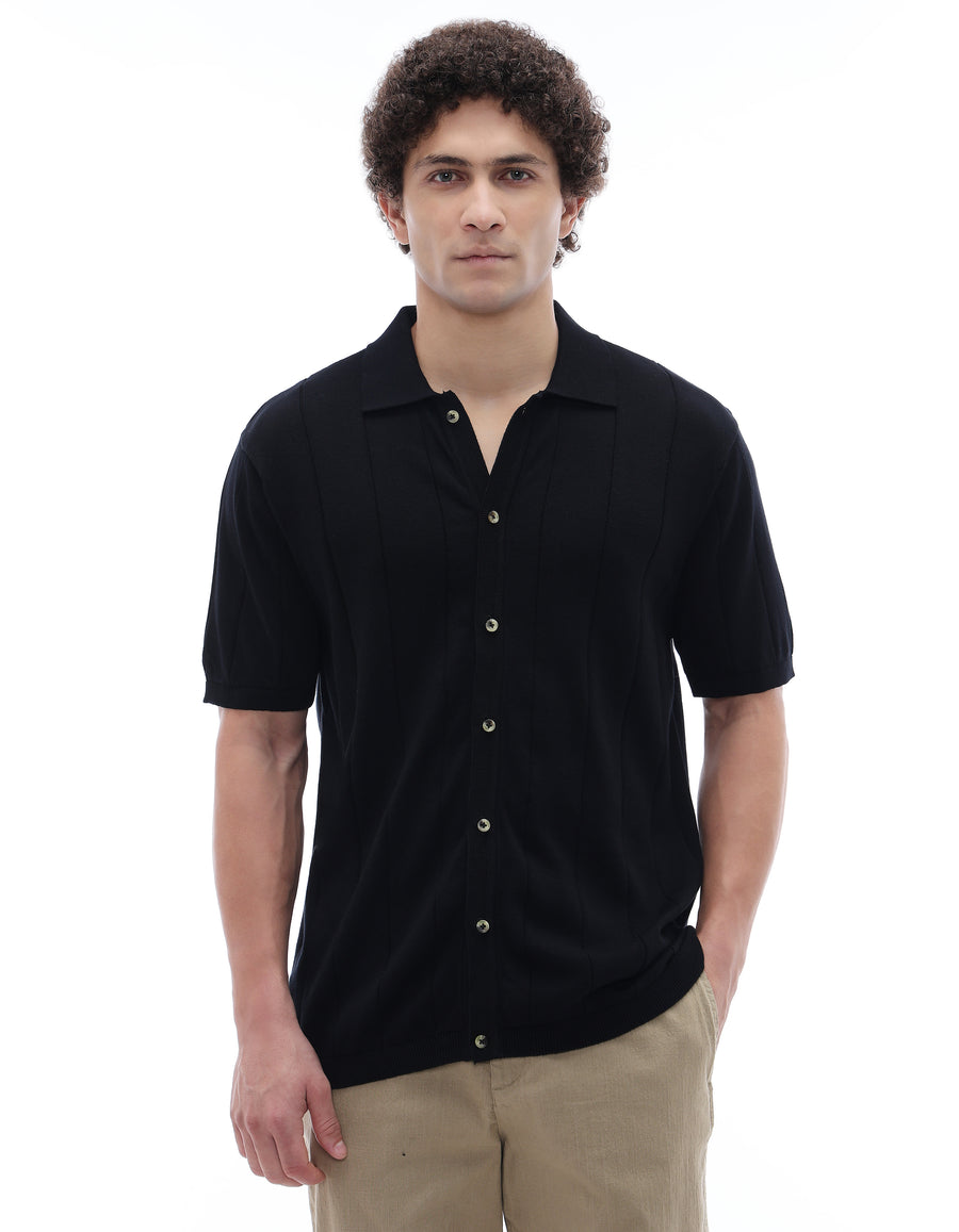 Celio Mens Black Solid Regular Fit Cotton T-Shirts