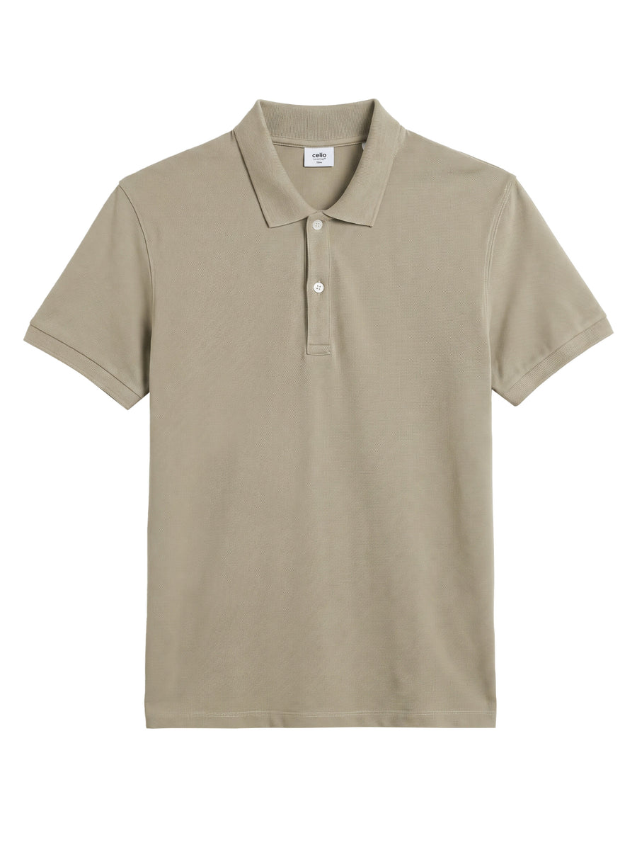 Celio Solid Slim Fit Cotton Blend Brown Tshirts