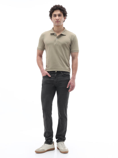 Celio Solid Slim Fit Cotton Blend Brown Tshirts