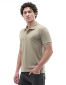 Celio Solid Slim Fit Cotton Blend Brown Tshirts
