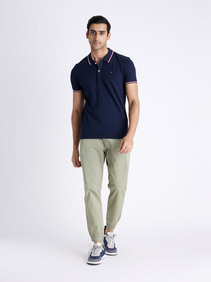 Celio Mens Navy Solid Regular Fit Cotton T-Shirts