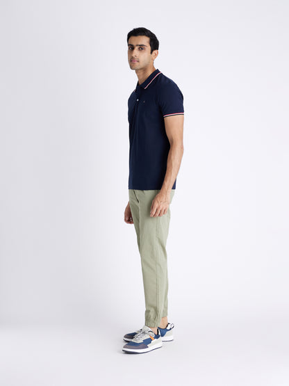 Celio Mens Navy Solid Regular Fit Cotton T-Shirts