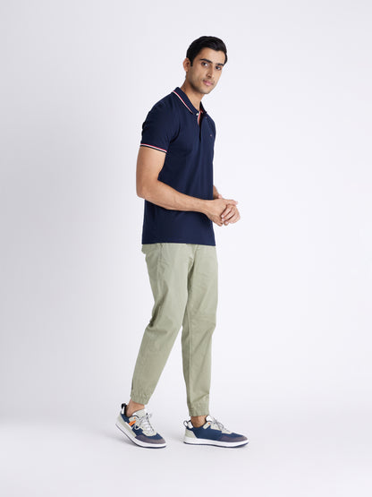 Celio Mens Navy Solid Regular Fit Cotton T-Shirts