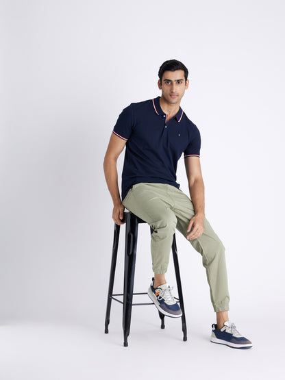 Celio Mens Navy Solid Regular Fit Cotton T-Shirts