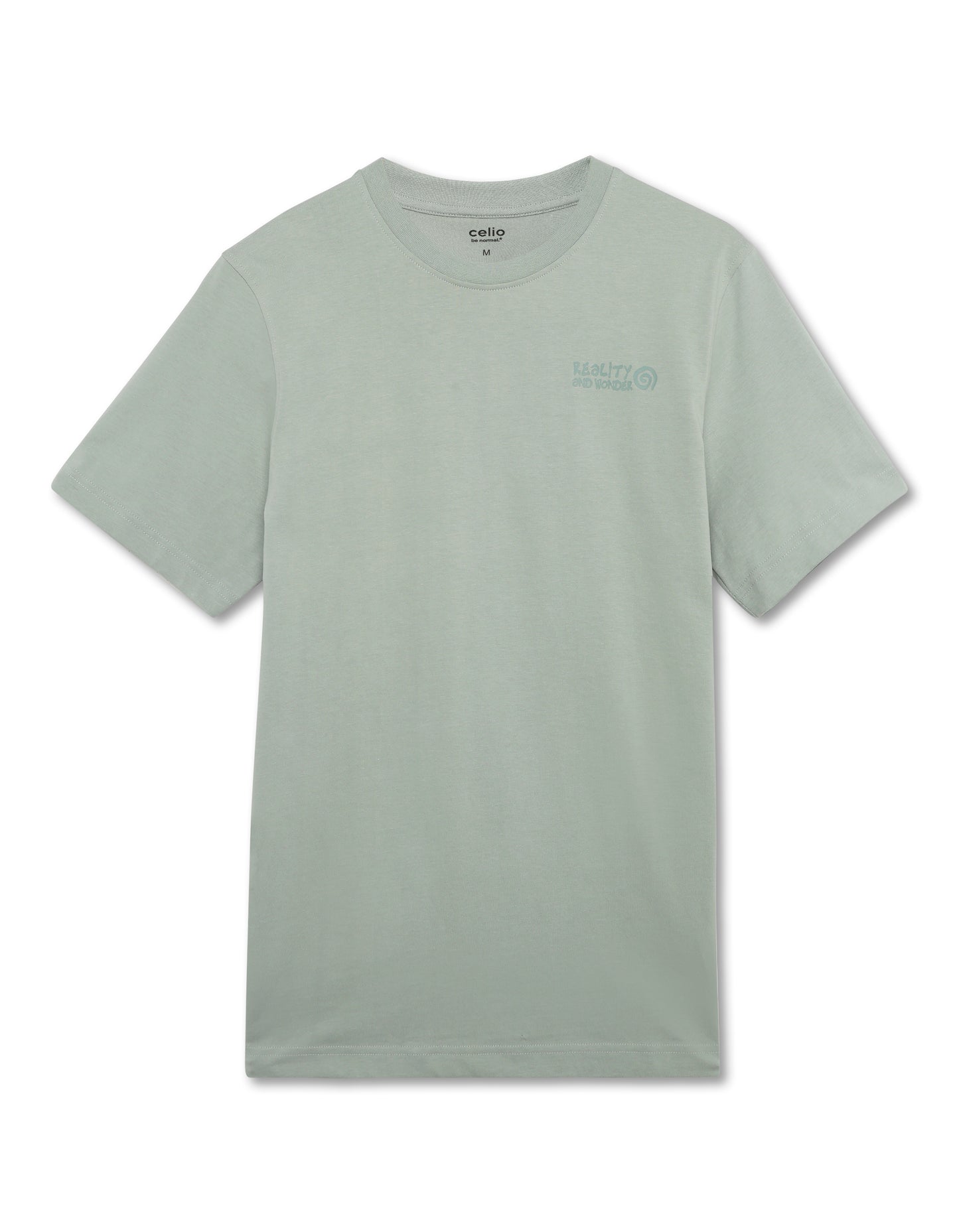 Celio Solid Regular Fit Cotton Grey TShirts