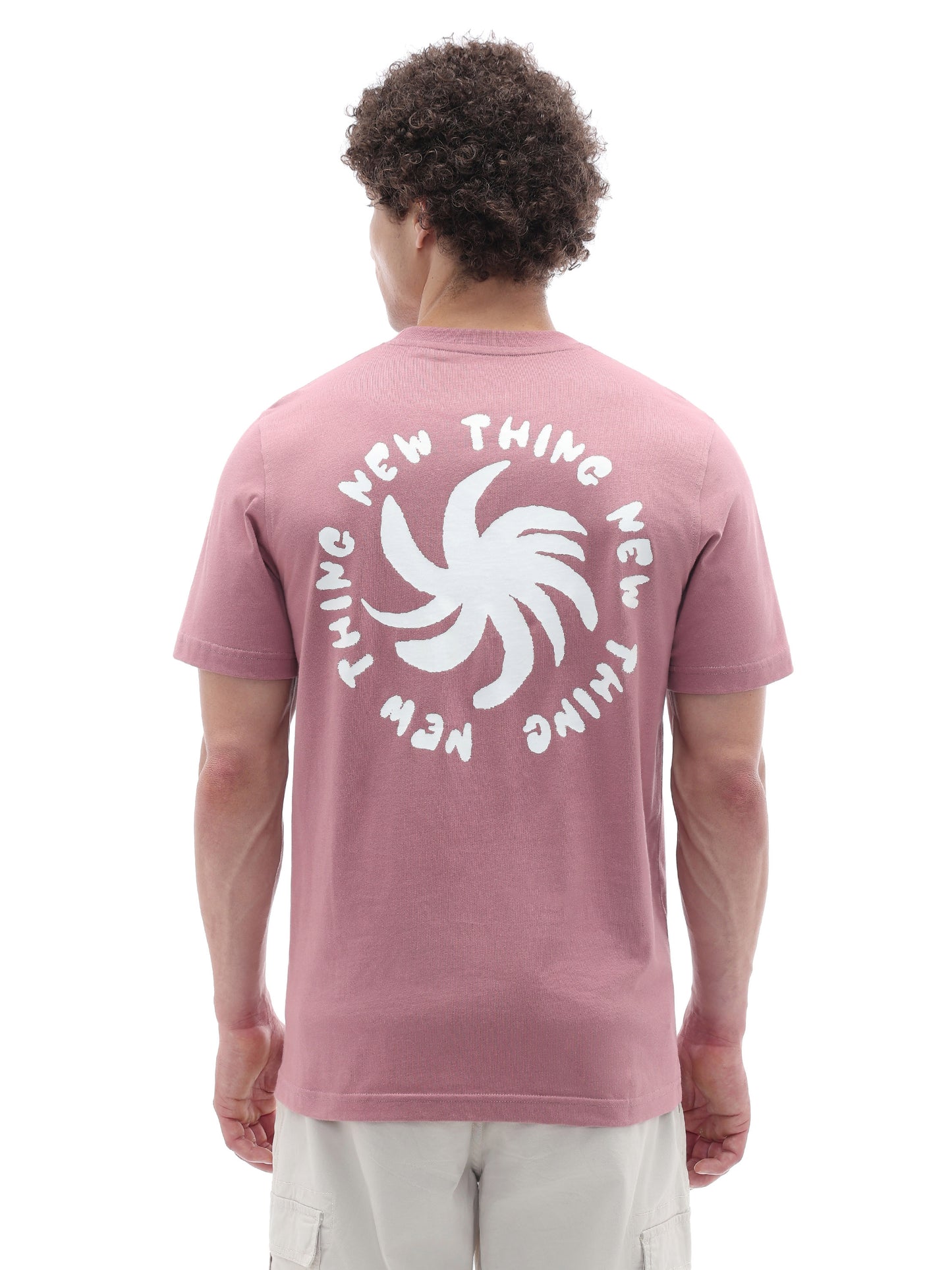 Celio Solid Regular Fit Cotton Pink TShirts