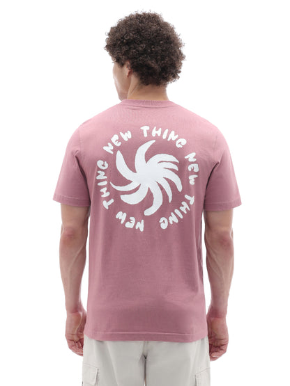 Celio Solid Regular Fit Cotton Pink TShirts