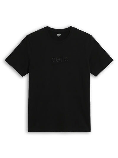 Celio Solid Regular Fit Cotton Black TShirts