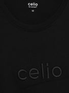 Celio Solid Regular Fit Cotton Black TShirts