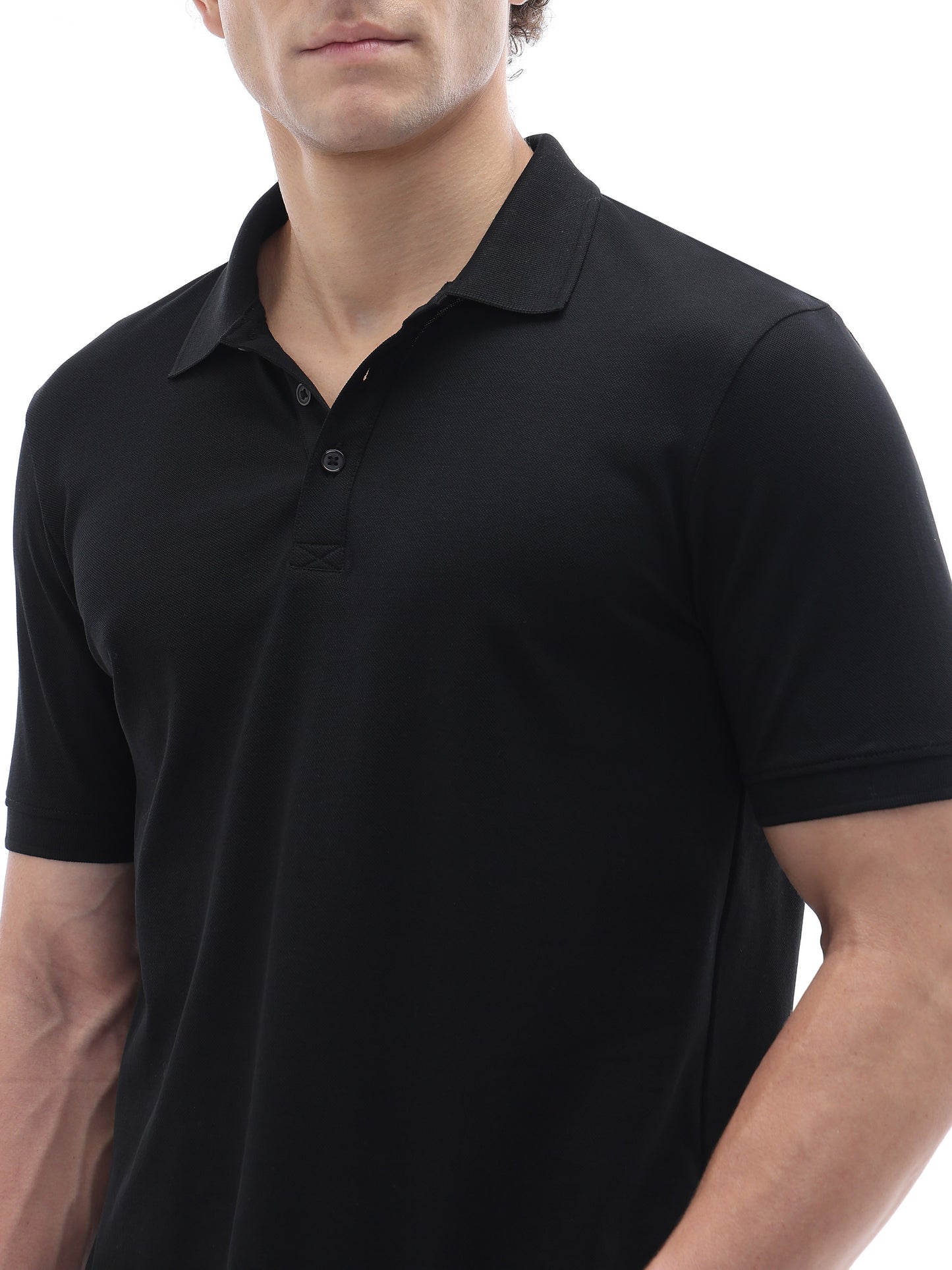 Celio Solid Straight Fit Cotton Black TShirts