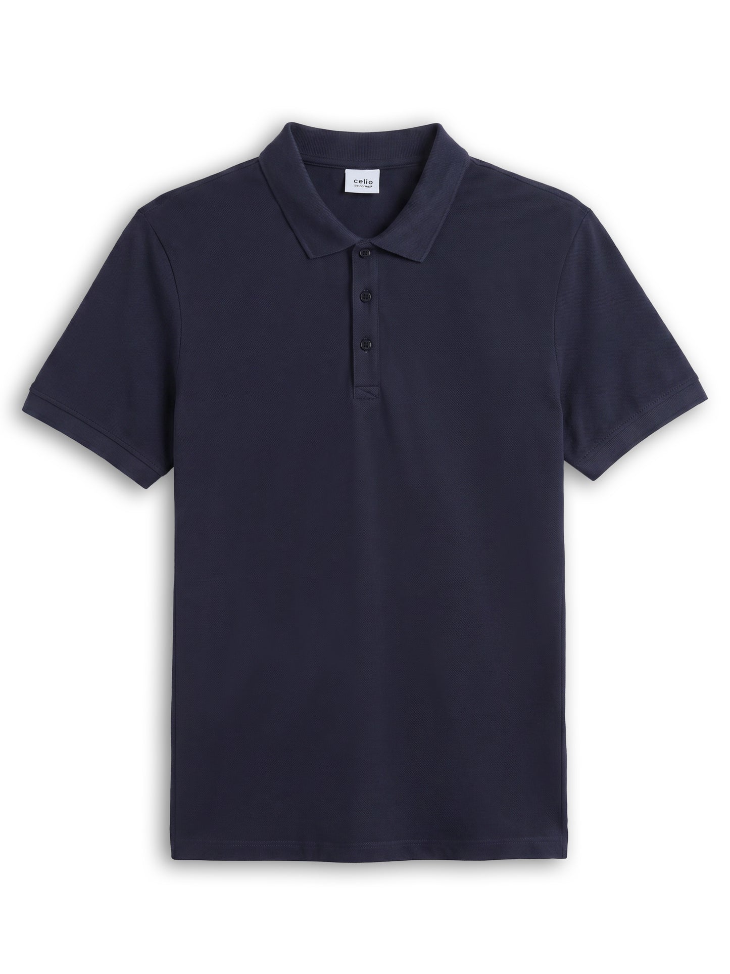 Celio Solid Straight Fit Cotton Navy TShirts