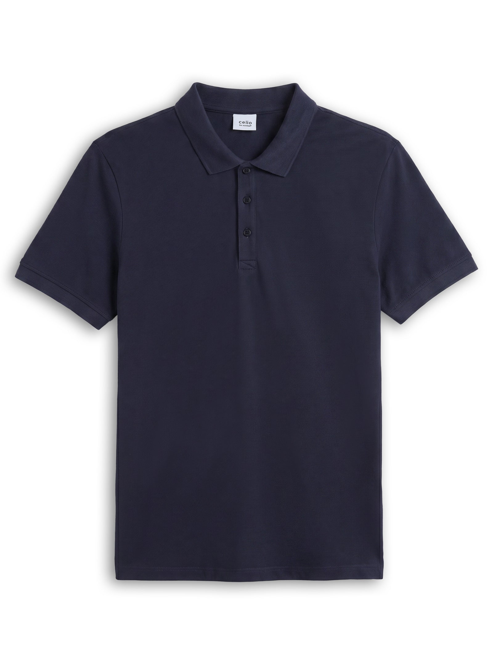 Celio Solid Straight Fit Cotton Navy TShirts