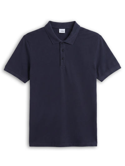 Celio Solid Straight Fit Cotton Navy TShirts