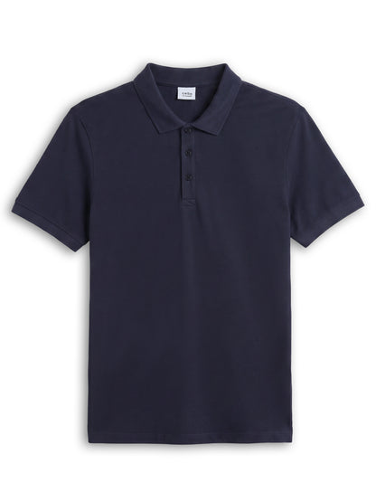 Celio Solid Straight Fit Cotton Navy TShirts