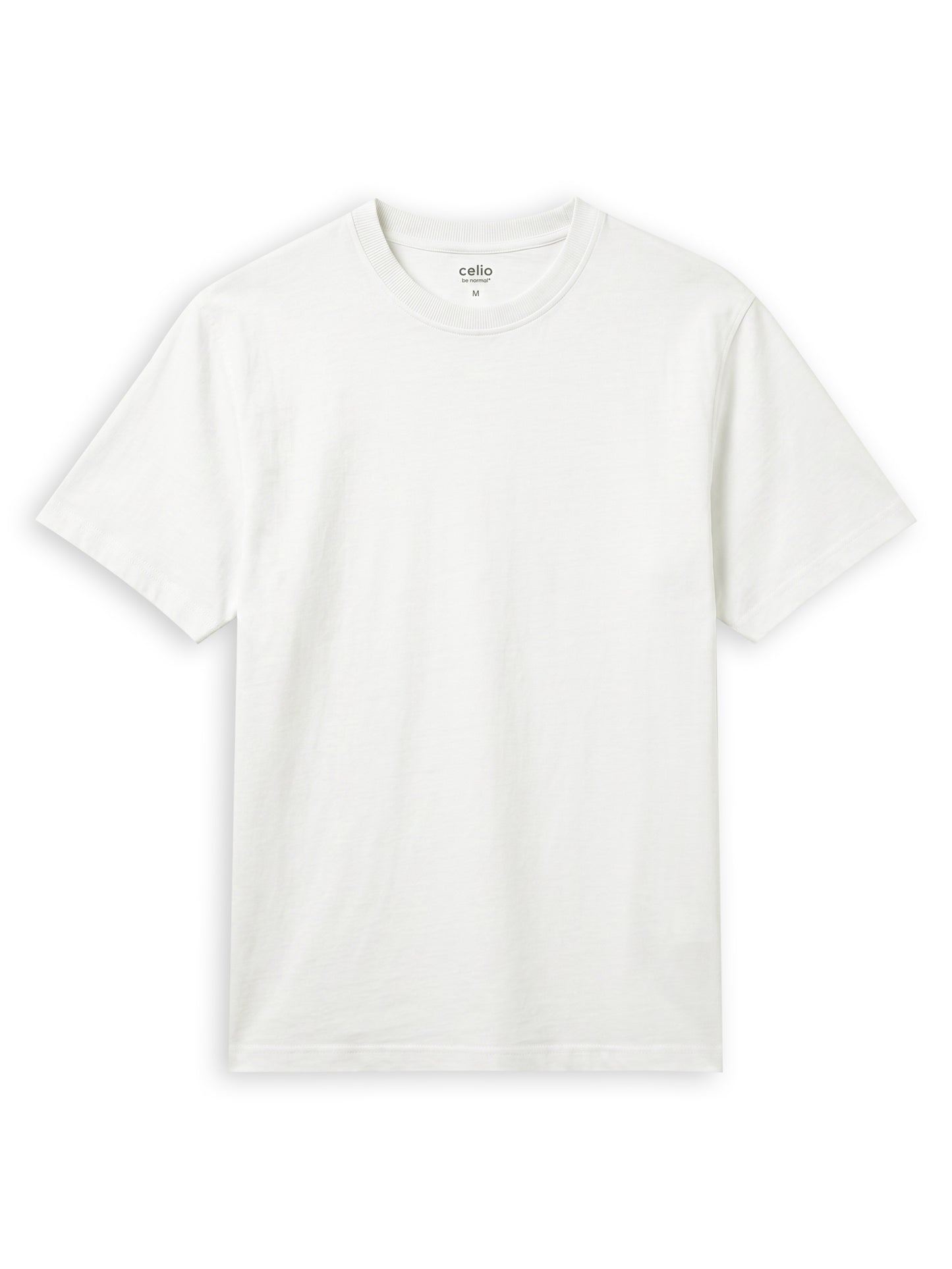 Celio Solid Regular Fit Cotton Cream TShirts