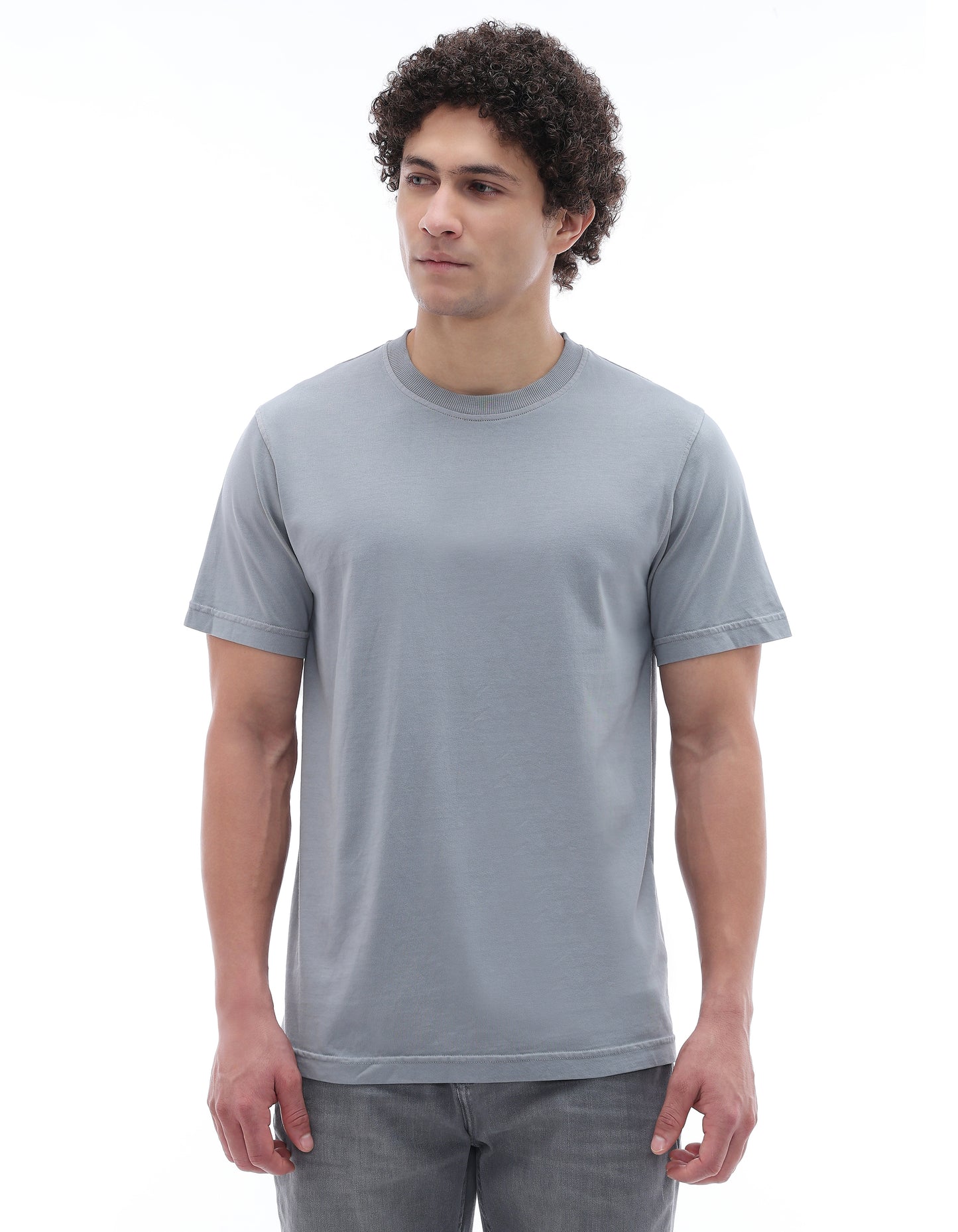 Celio Solid Regular Fit Cotton Green TShirts