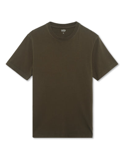 Celio* Regular Fit 100% Cotton Round neck T-shirt-Olive