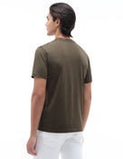 Celio Solid Regular Fit Cotton Olive Tshirts