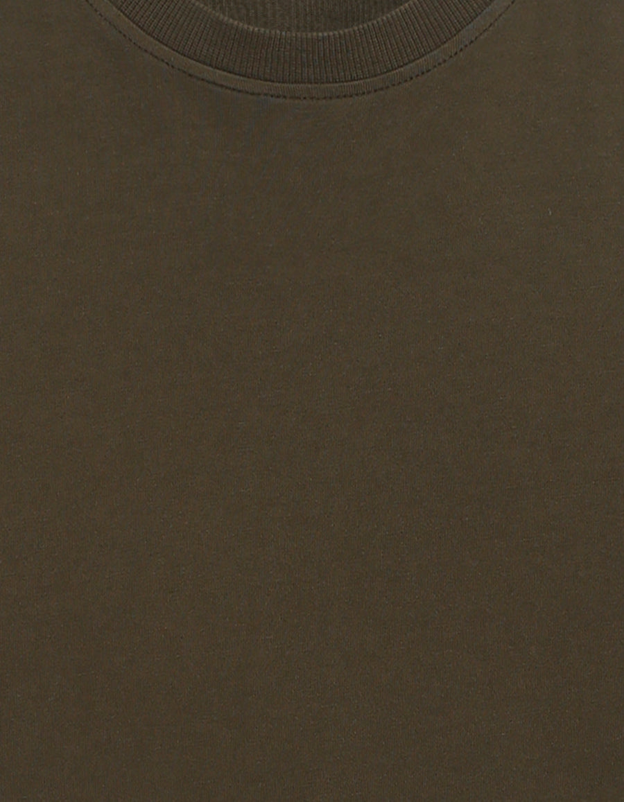 Celio* Regular Fit 100% Cotton Round neck T-shirt-Olive