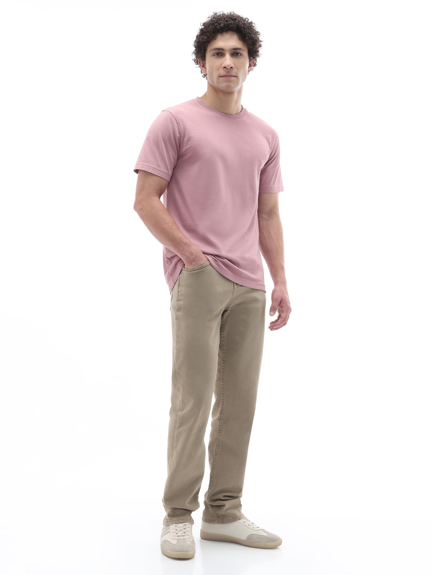 Celio Solid Regular Fit Cotton Purple TShirts