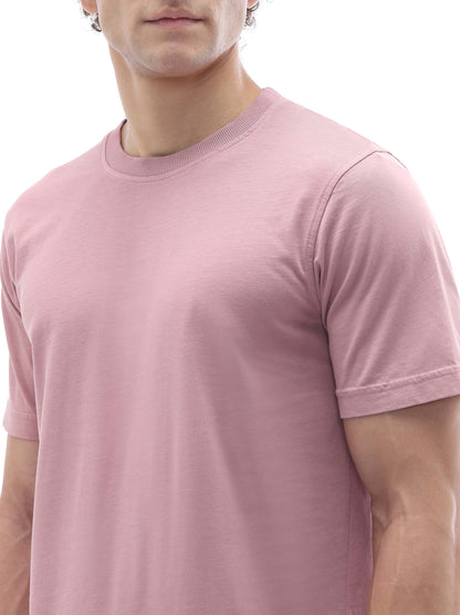 Celio Solid Regular Fit Cotton Purple TShirts