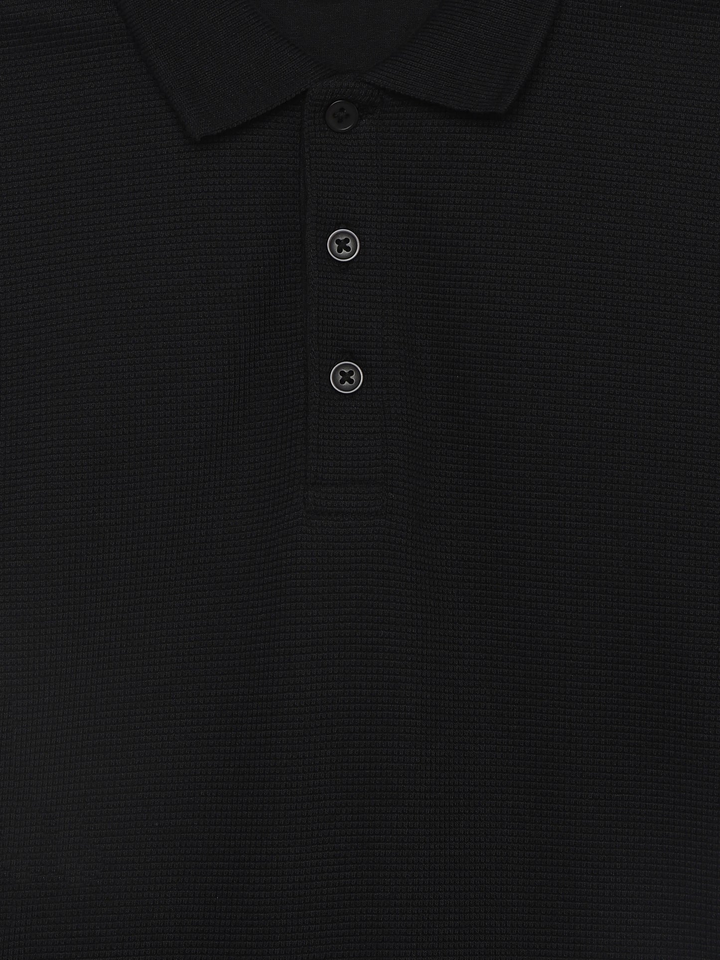 Celio Structured Straight Fit Cotton Poly Blend Black Tshirts