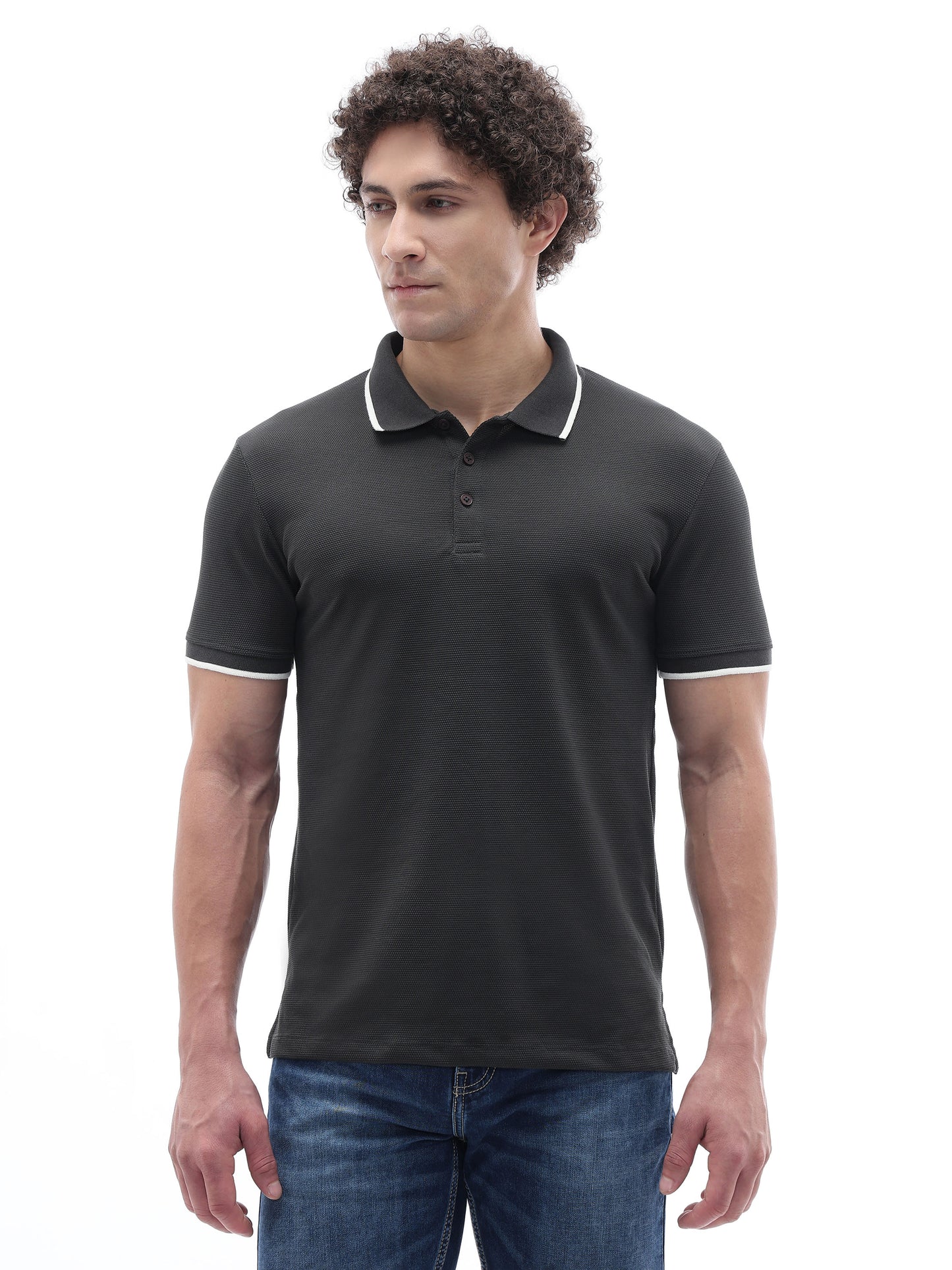 Celio Solid Regular Fit Cotton Grey TShirts